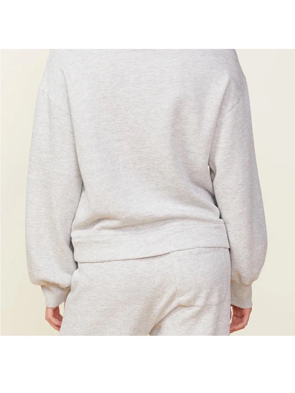 Monrow Blouson Sleeve Crewneck Sweatshirt Heather Grey Medium Casual Comfy Cozy - Picture 9 of 11